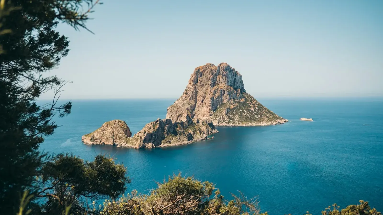 Sunset over the sea off Sant Antoni (San Antonio), Ibiza